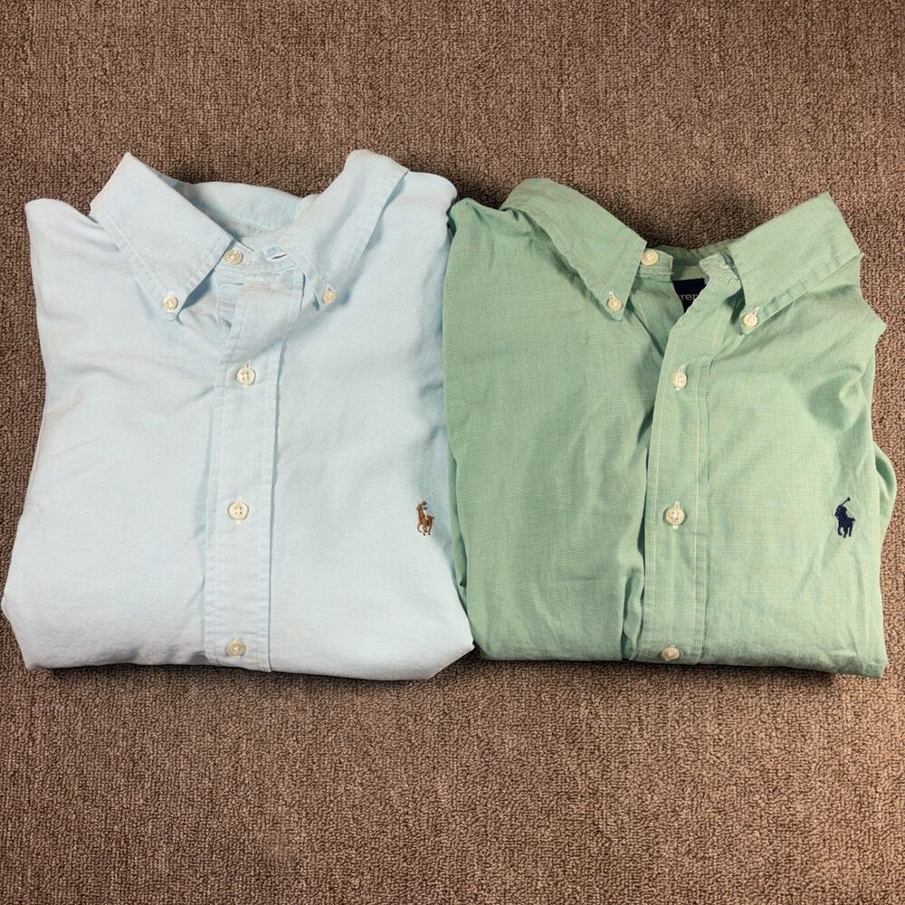 Vintage Polo Ralph Lauren Men’s Button Up Short/Long Sleeve Bundle 2 Shirts 2XL